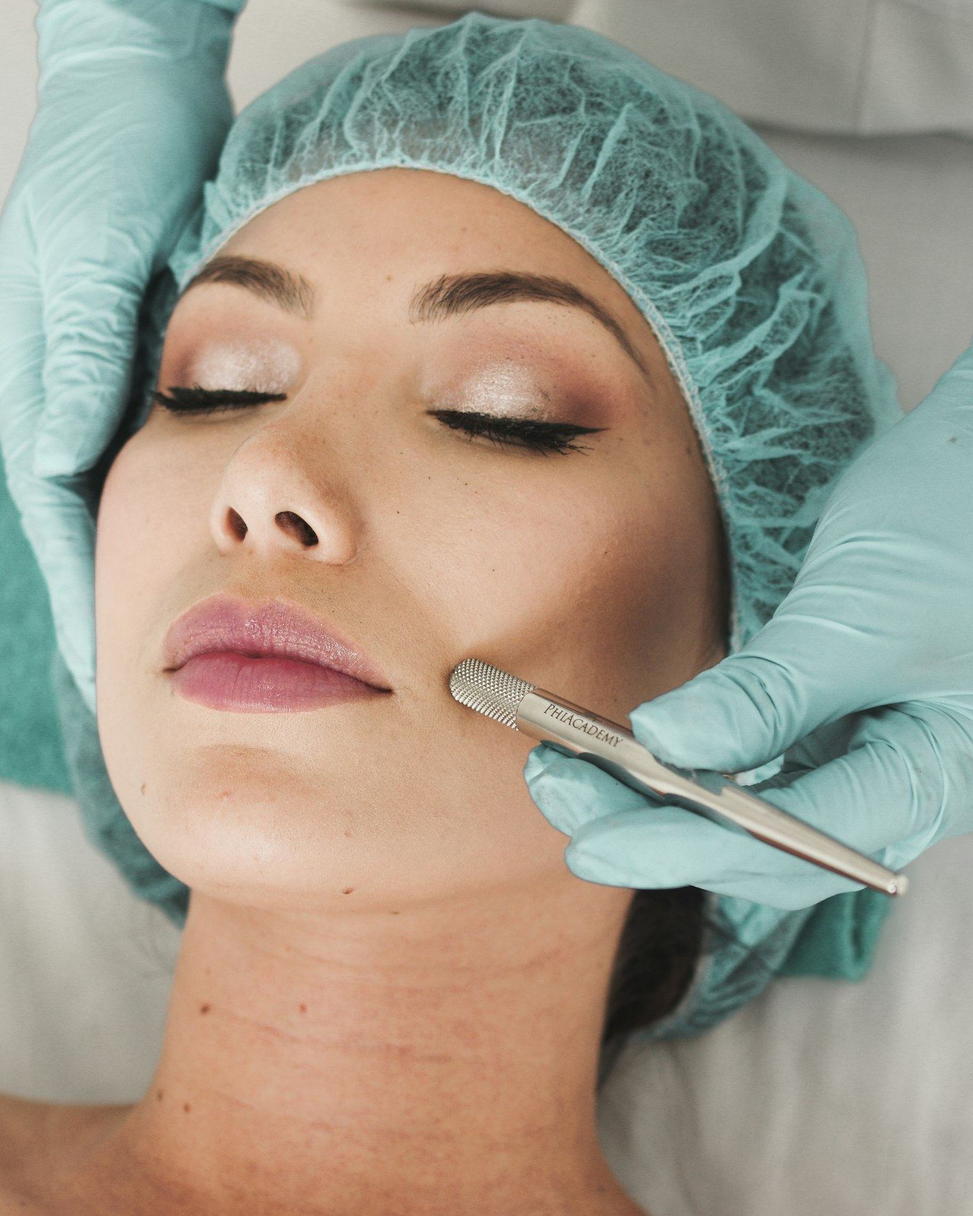 A facial treatment in progress